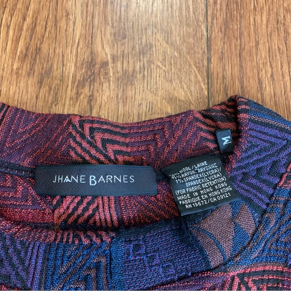 Jhane Barnes Geometric Pullover Wool Multicolor Textured VTG M knit grandpa - Picture 6 of 7